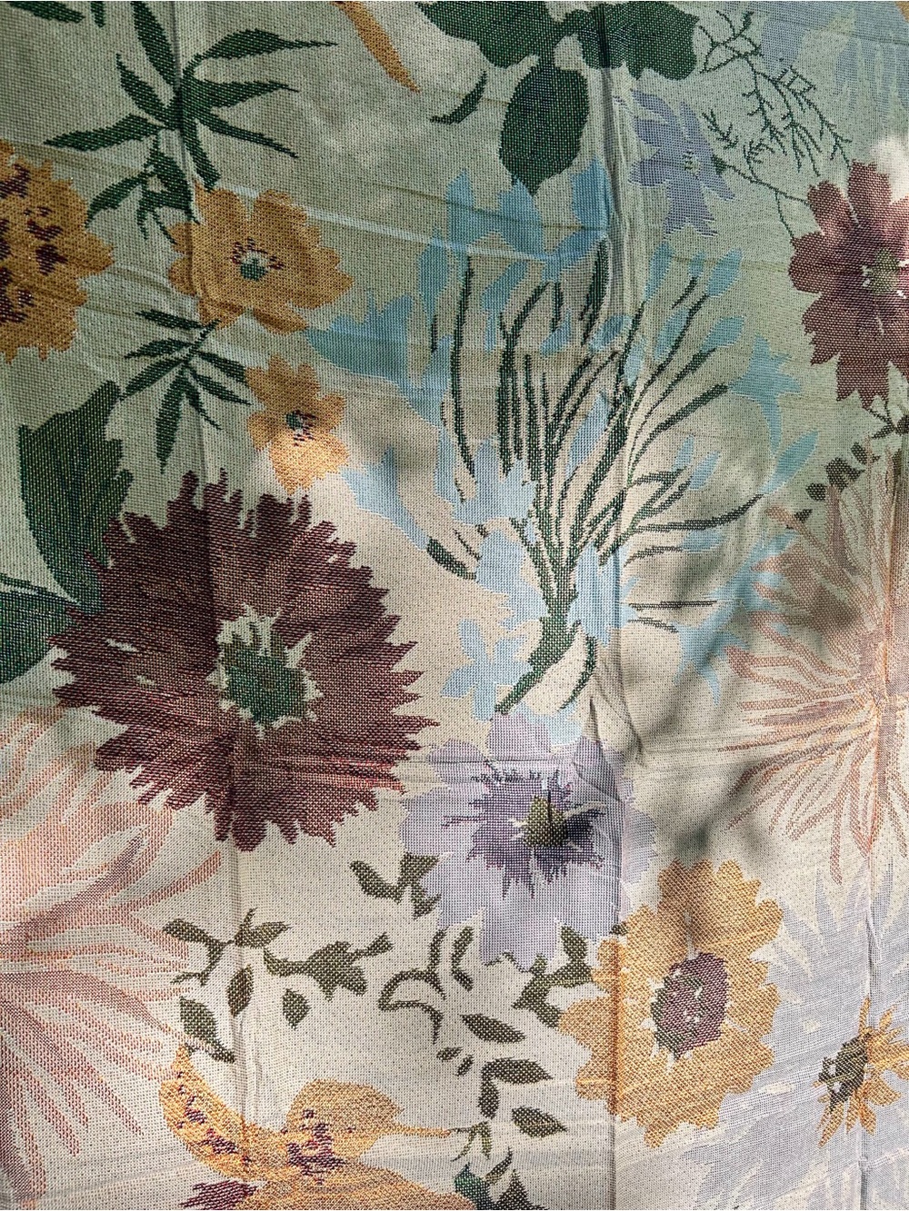 NWOT Oversized Botanical Floral Woven Jacquard Throw Blanket 70x70 - Picture 4 of 6